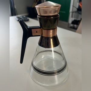 Vintage mid century modern carafe cafe glass rose gold
